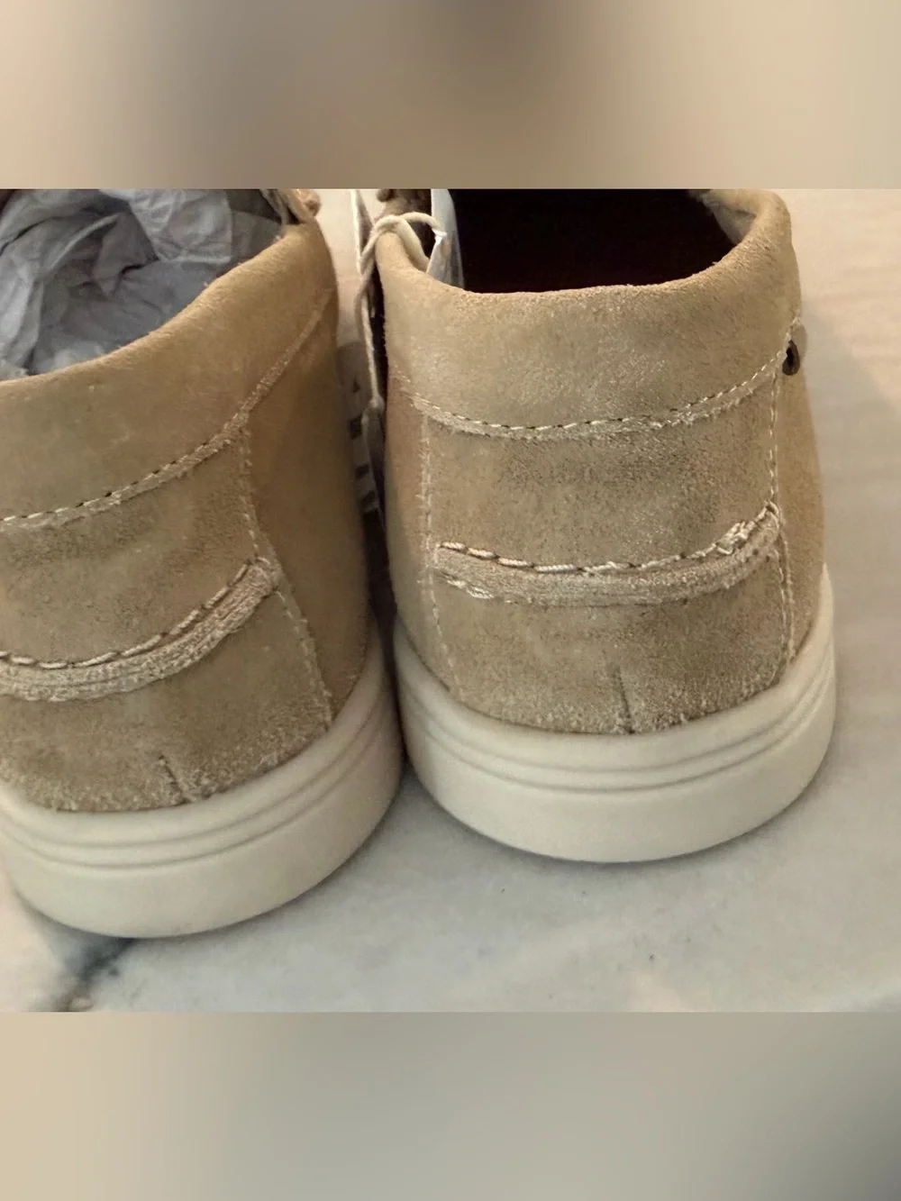Zara Beige Suede Slip-On Loafers for kids.